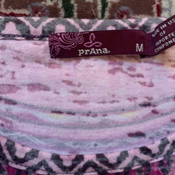 prAna Sol Short Sleeve T-Shirt Pink and purple geometric burnout Women’s M - Picture 3 of 5